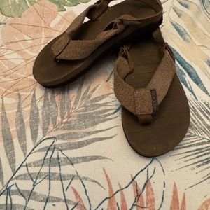 Brown Flip Flops with Strap Detail